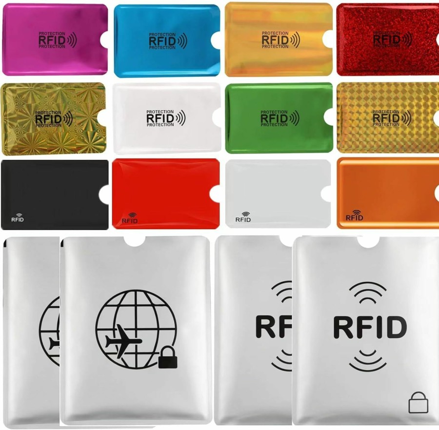 Schembo Schembo 16 Rfid Blocking Sleeves Set (12 Colorful Credit Card Protector Rfid Blocking Sleeve & 4 Rfid Passport Holder). Effectively Protect Your Credit, Debit, And Id Cards From Electronic Theft. | Card & ID Cases