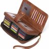 GAEKEAO Gaekeao Leather Credit Card Holder Wallet For Women Rfid Blocking Large Capacity Bifold Zipper Card Case Organizer With Wristlet 45 Slots | Card & ID Cases