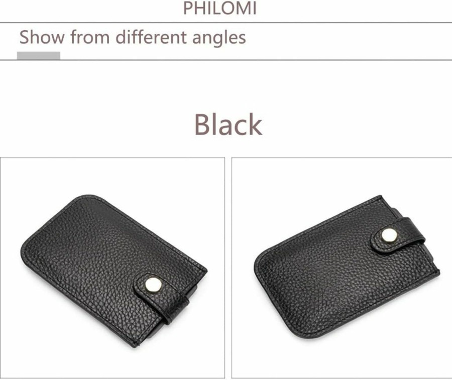 PHILOMI Philomi Rfid Pop Up Wallet Credit Card Holder Minimalist Slim Wallets Front Pocket Wallets Money Clip For Men Women (Black) | Card & ID Cases