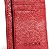 WOWMEN Wowmen Front Pocket Slim Minimalist Rfid Blocking Vegan Leather Wallet Men And Women - Red | Card & ID Cases