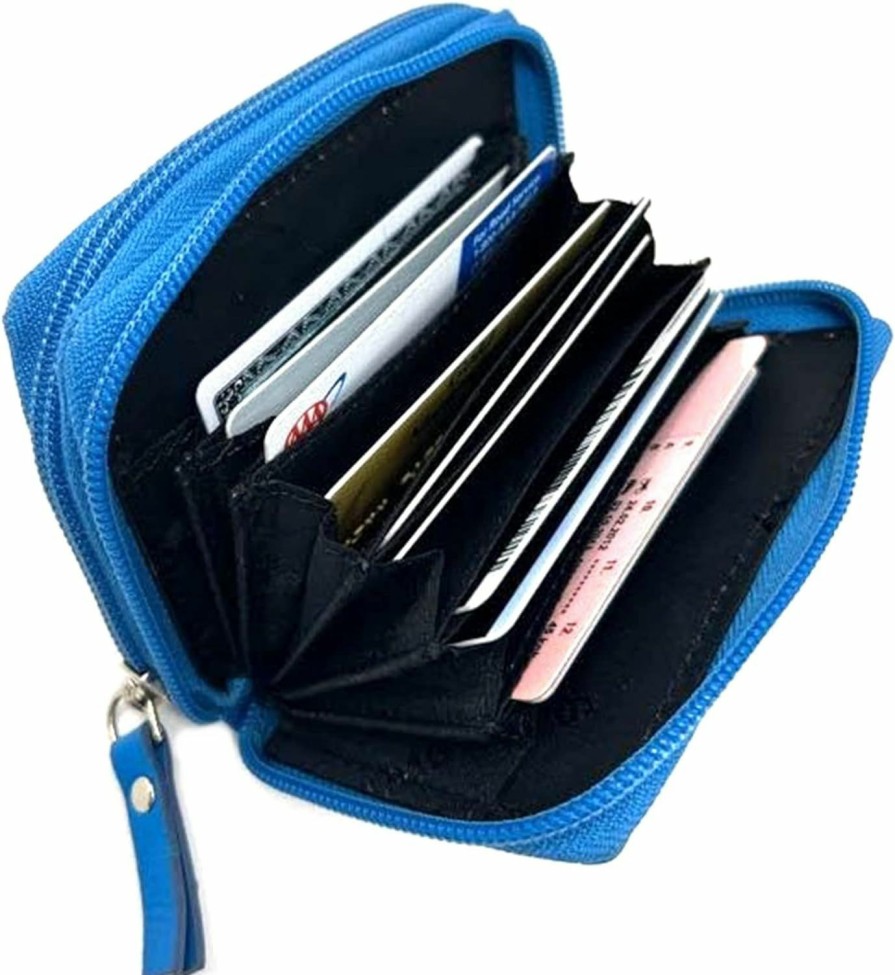 Alpine Swiss Alpine Swiss Womens Accordion Organizer Wallet Leather Credit Card Case Id Black | Card & ID Cases