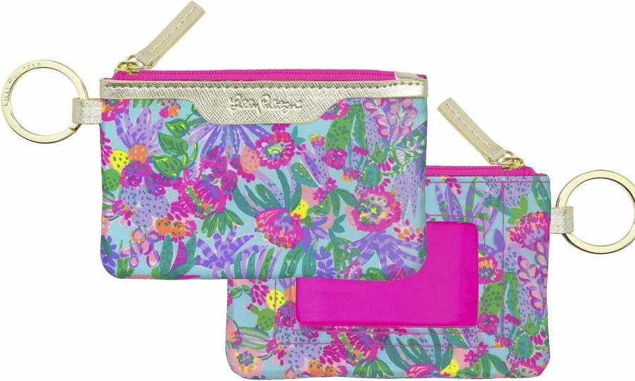 Lilly Pulitzer Lilly Pulitzer Id Holder Wallet, Keychain Wallet With Zip Close, Cute Card And Id Case For Women, It Was All A Dream | Card & ID Cases