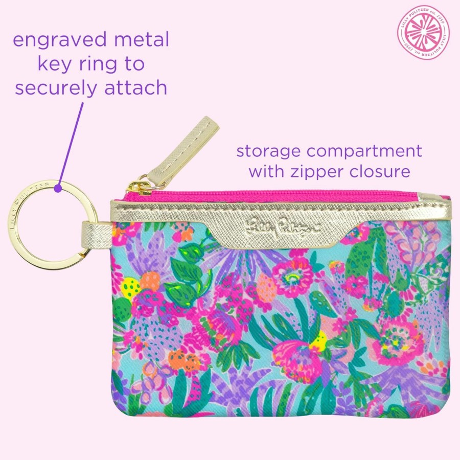 Lilly Pulitzer Lilly Pulitzer Id Holder Wallet, Keychain Wallet With Zip Close, Cute Card And Id Case For Women, It Was All A Dream | Card & ID Cases