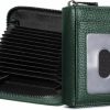 GEEAD Geead Genuine Leather Rfid Credit Card Holder For Women And Men Zipper Cards Case Small Card Wallets | Card & ID Cases