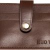 NUOYOU Leather Card Holder, Nuoyou Slim Genuine Leather Id Card Case Minimalist Wallets Credit Card Holder Front Pocket Wallet (Sheepskin, Redbrown) | Card & ID Cases