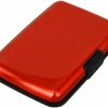 Libcflcc Card Case Rfid Blocking Credit Card Metal Protective Wallet Fashionable Daily Use Red | Card & ID Cases