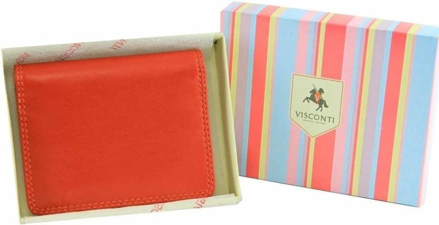 VISCONTI Visconti Rb 64 Multi Colored Soft Leather Ladies Card/Business Card Holder/Wallet, Blue, One Size | Card & ID Cases