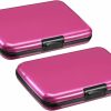 YOKIVE Yokive 2 Pcs Rfid Credit Card Holder, Aluminum Men Women Wallet | Metal Hard Card Case, Great For Business Cards, Access Cards (Rose Red, 4.3-Inch) | Card & ID Cases