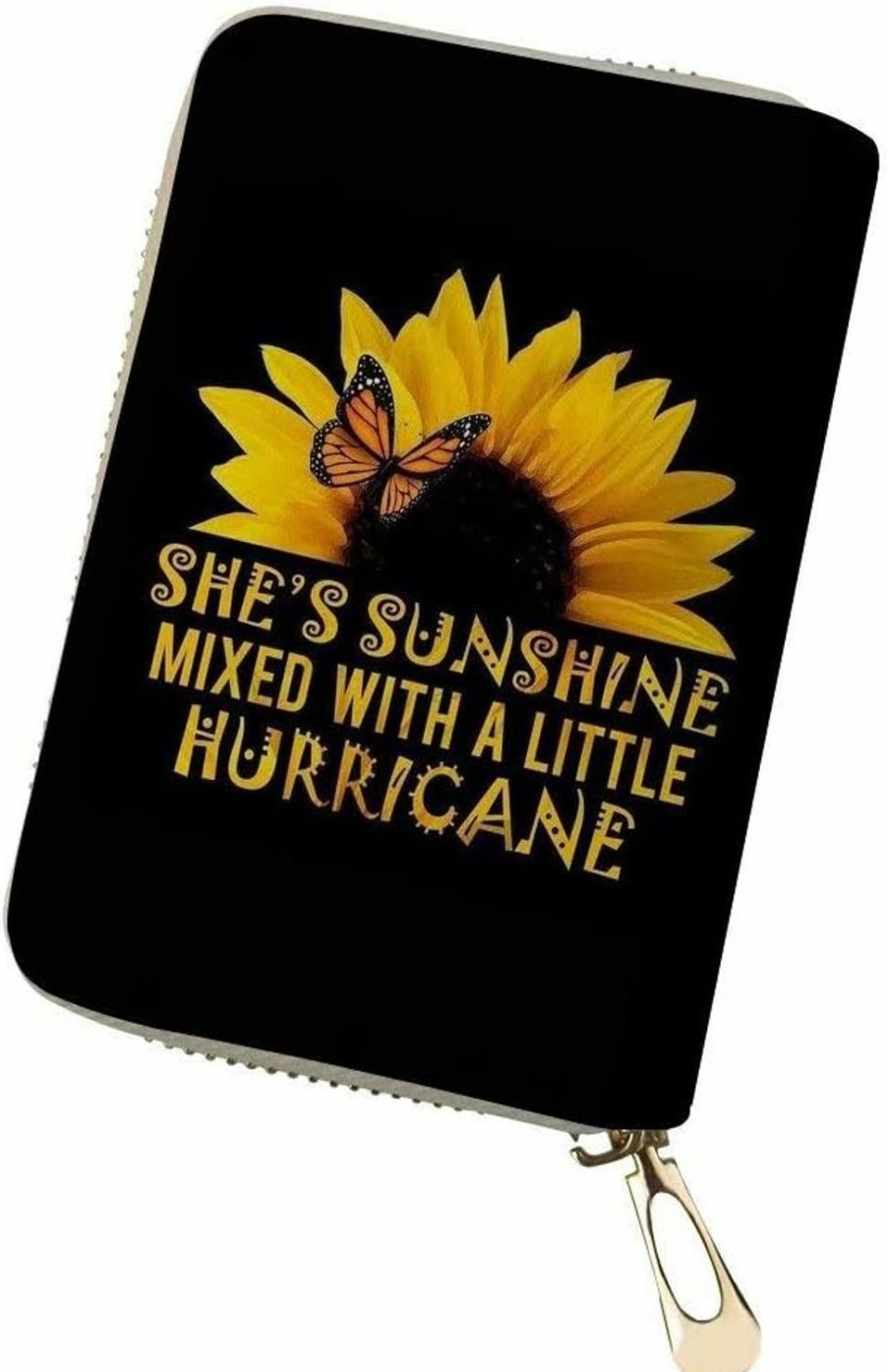 GOSTONG Gostong Hurricane Sunflower Credit Card Holder Pu Leather Card Case Small Wallet For Holding Credit Card, Business Card, Id Card, Bank Card | Card & ID Cases