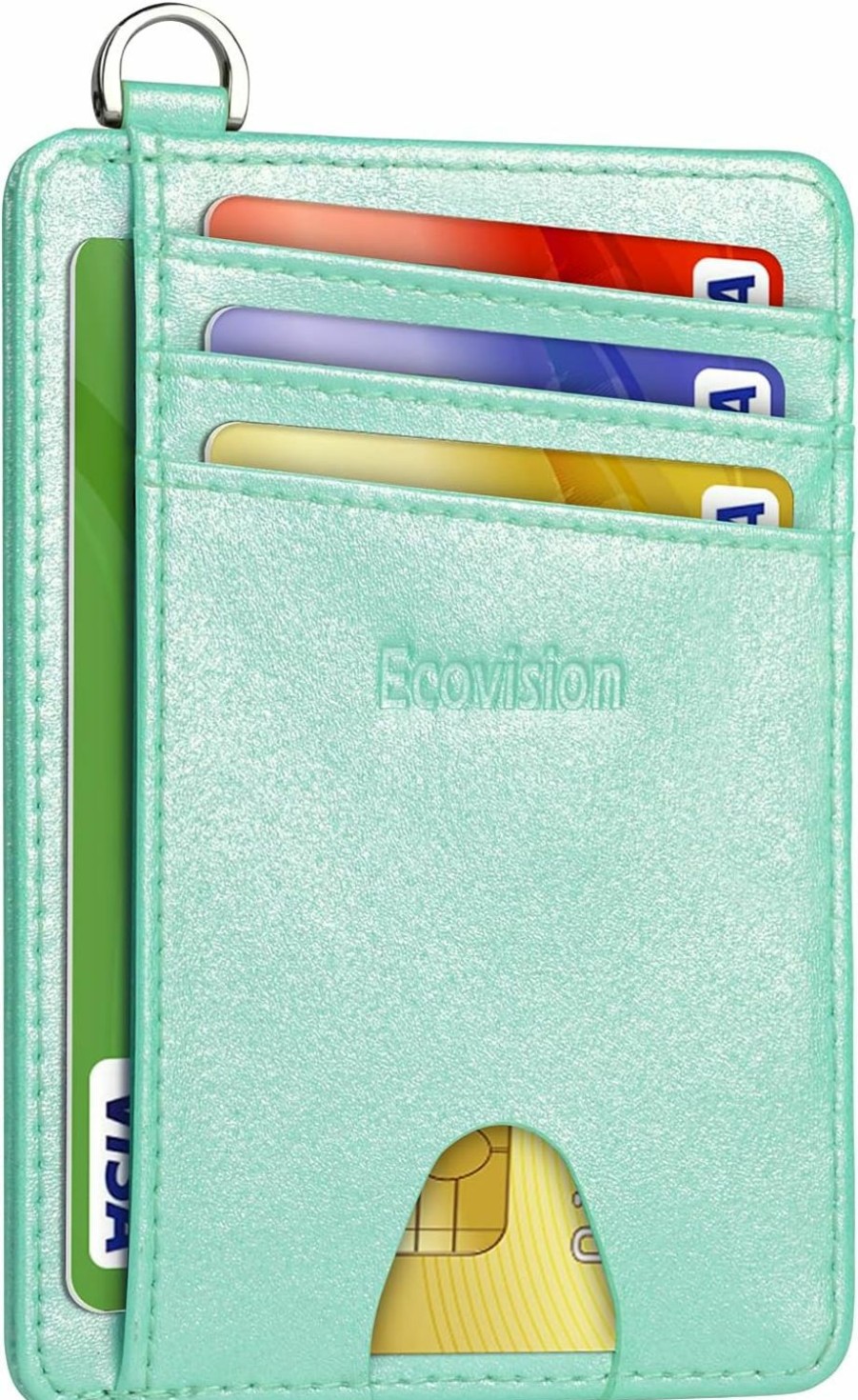 EcoVision Ecovision Slim Minimalist Front Pocket Wallet, Rfid Blocking Credit Card Holder Wallet With Detachable D-Shackle For Men Women | Card & ID Cases