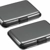 YOKIVE Yokive 2 Pcs Rfid Credit Card Holder, Aluminum Men Women Wallet | Metal Hard Case, Great For Business Cards, Access Cards (Gray, 4.3-Inch) | Card & ID Cases