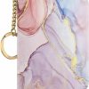 Tiexcnia Tiexcnia Rfid Credit Card Holder, Small Card Holder Wallet With Keychain Zipper, Leather Card Case Wallet For Women, Pink Marble | Card & ID Cases