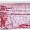 SWEDEY Swedey Super Shiny Slim Credit Card Holder Mini Front Pocket Wallet In Mirror Metallic Faux Crocodile Pattern (Silver) | Card & ID Cases