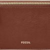 Fossil Fossil Women'S Logan Leather Zip Card Case Wallet With Keychain For Women | Card & ID Cases