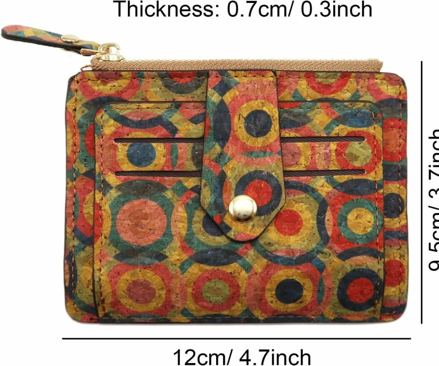 Zyrurzo Zyrurzo Retro Vintage Card Organizer, Bohemian Style Unique Pattern Wallet Credit Card Holder Brown Thin Wallet With Zipper Pocket And 9 Slots Women Men | Card & ID Cases