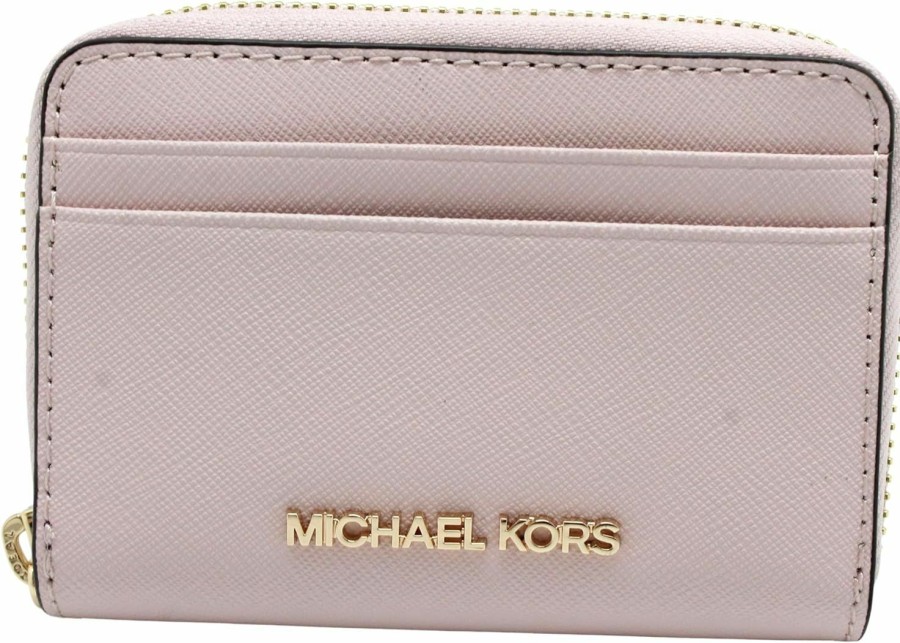 Michael Kors Michael Kors Jet Set Travel Medium Zip Around Card Case Powder Blush | Card & ID Cases