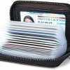 Aiyo Fashion Aiyo Fashion Genuine Leather Credit Card Holder Wallet Rfid Blocking Secure Card Case Id Case Organizer Zipper Wallet (A-Classic Black) | Card & ID Cases