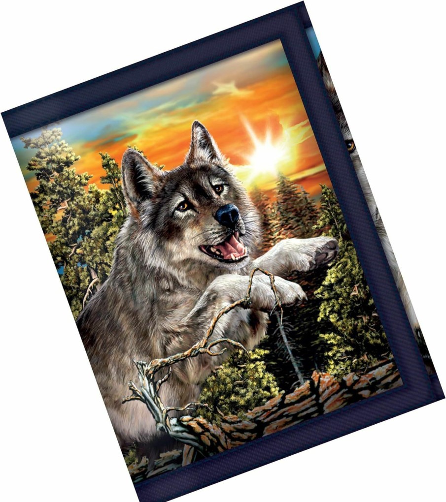 3D Live Life 3D Live Life Jumping Wolves Id Case, 10 Cm, Multicolour (Multicolore) | Card & ID Cases