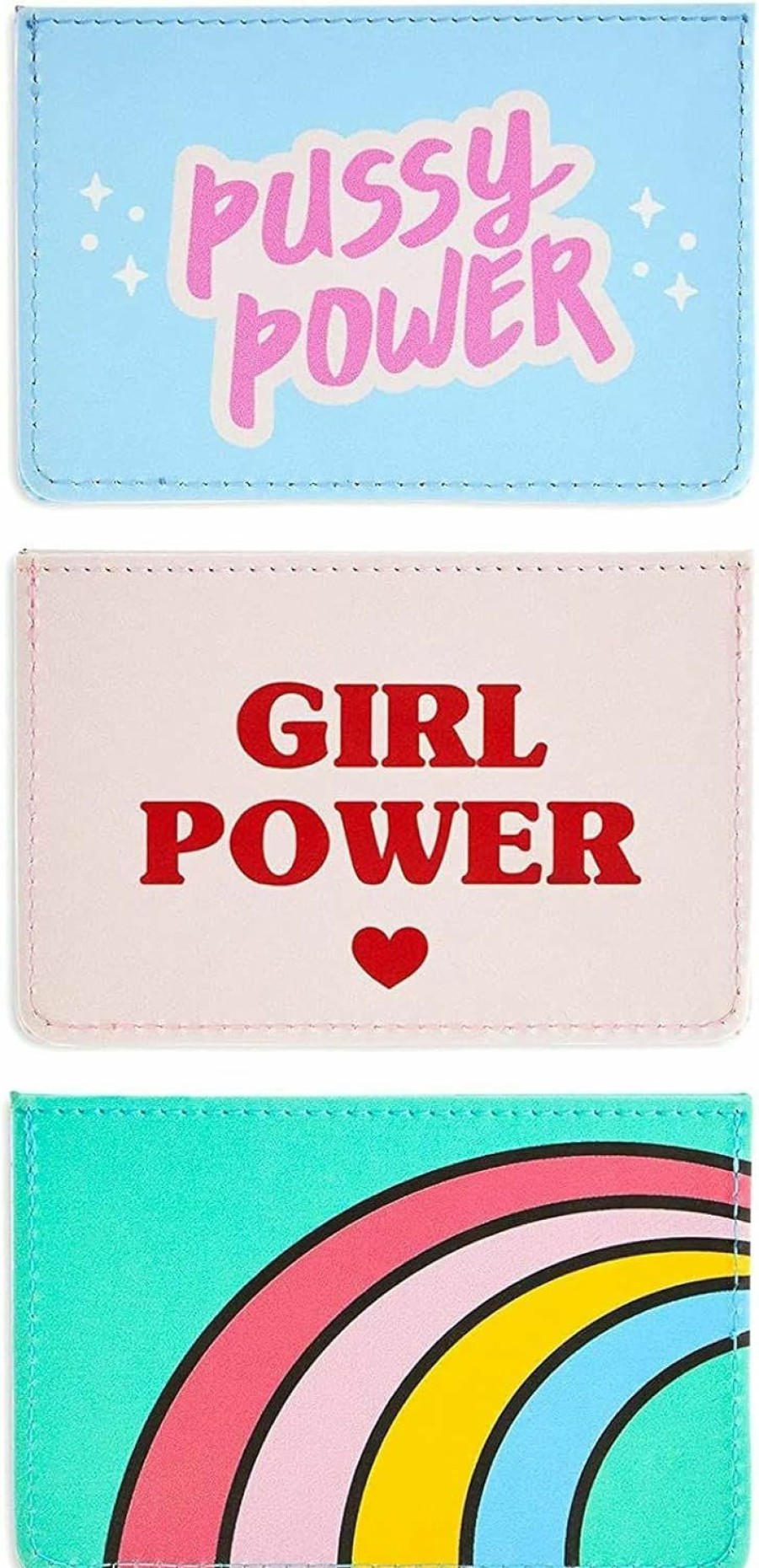 Zodaca Card Holders For Women, Girl Power (4.25 X 2.8 In, 3 Pack) | Card & ID Cases