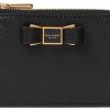 Kate Spade New York Kate Spade New York Morgan Bow Embellished Saffiano Leather Zip Card Holder Black One Size | Card & ID Cases