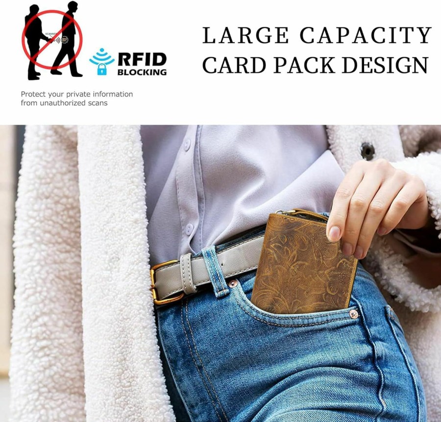 4YRBAGS 4Yrbags Card Hold Wallet Rfid Zipper Card Case Organizer Mini Wallet For Men Women Leather Small Purse With 11 Card Slots | Card & ID Cases