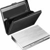 Hengfuntong-Elec Hengfuntong-Elec Rfid Credit Card Holder Protector Slim Metal Business Card Case For Women Or Men (Black+Silver) | Card & ID Cases