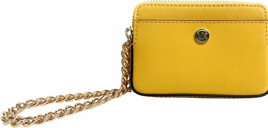 Michael Kors Michael Kors Jet Set Travel Medium Zip Around Card Case On A Chain (Daffodil) | Card & ID Cases