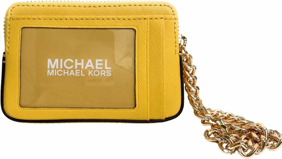 Michael Kors Michael Kors Jet Set Travel Medium Zip Around Card Case On A Chain (Daffodil) | Card & ID Cases