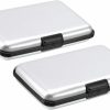 YOKIVE Yokive 2 Pcs Rfid Credit Card Holder, Aluminum Men Women Wallet | Metal Hard Case, Great For Business Cards, Access Cards (Silver, 4.3-Inch) | Card & ID Cases