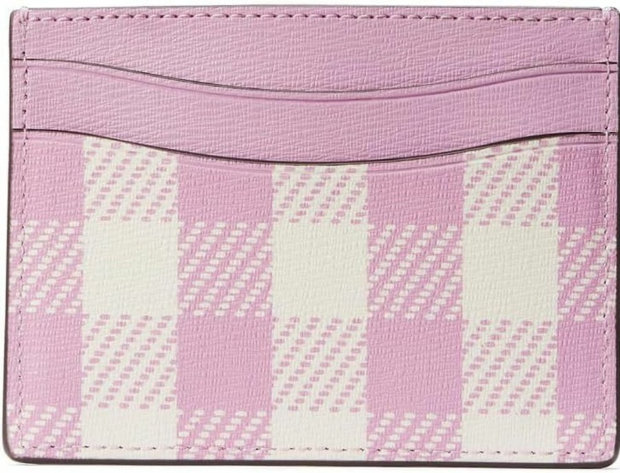 Kate Spade New York Kate Spade New York Women'S Morgan Gingham Field Printed Pvc Card Holder, Berry Cream Multi, Carry-On 20-Inch | Card & ID Cases