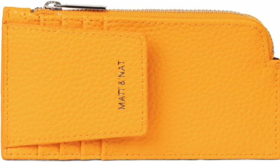 Matt & Nat Matt & Nat Vegan Handbags, Gratz Cardholder, Arancia (Yellow) - Designer Purses & Bags, Men & Women, Cruelty-Free, Recycled | Card & ID Cases