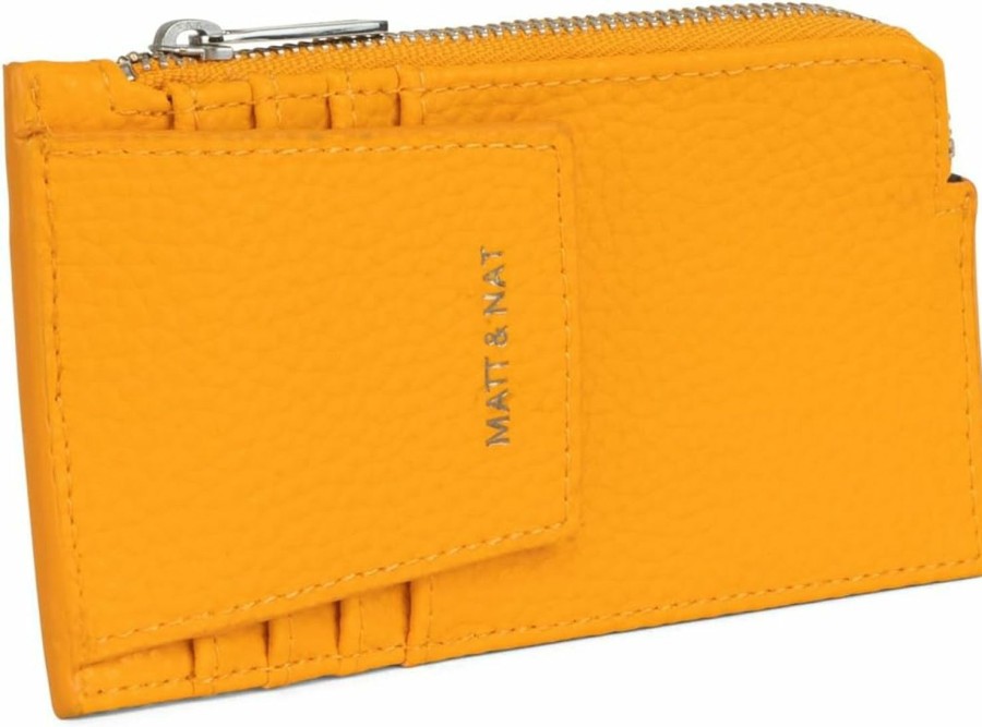 Matt & Nat Matt & Nat Vegan Handbags, Gratz Cardholder, Arancia (Yellow) - Designer Purses & Bags, Men & Women, Cruelty-Free, Recycled | Card & ID Cases