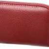 HLILOP Hlilop Card Cases Genuine Leather Zipper Credit Holder Security Travel Wallet (Red) | Card & ID Cases