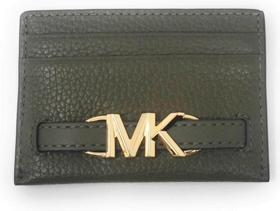 Michael Kors Michael Kors Women'S Reed Large Pebbled Leather Card Case (Pebbled Leather, Olive) | Card & ID Cases