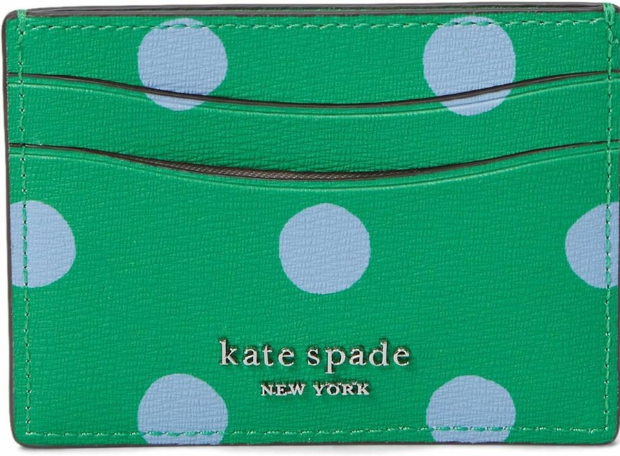 Kate Spade New York Kate Spade New York Women'S Morgan Sunshine Dot Printed Pvc Card Holder, Candy Grass Multi, Carry-On 20-Inch | Card & ID Cases