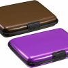 YOKIVE Yokive 2 Pcs Rfid Credit Card Holder, Aluminum Men Women Wallet | Metal Hard Case, Great For Business Cards, Access Cards (Purple Brown, 4.3-Inch) | Card & ID Cases