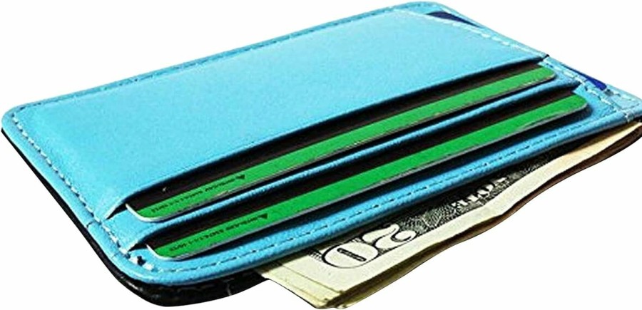 PhoenixWallets Phoenixwallets Minimalist Leather Wallet (Sky Blue) | Card & ID Cases