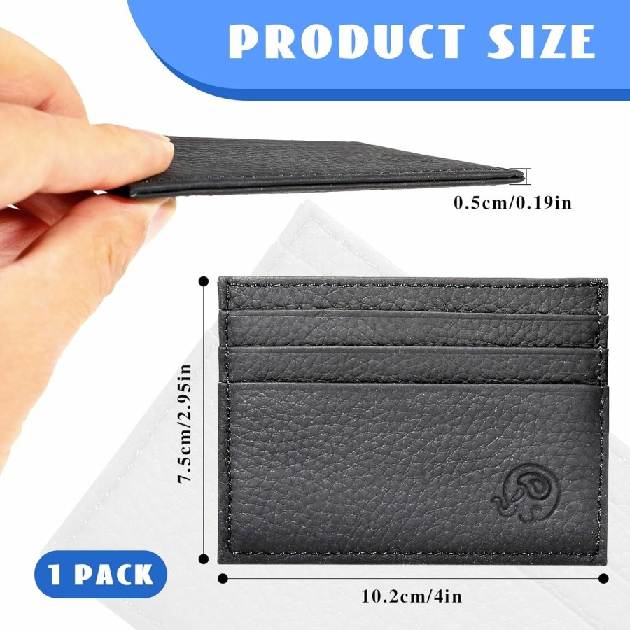 KALIONE Kalione Ultra Slim Wallet With 6 Card Slots And 1 Pocket Credit Card Holder Wallet Rfid Blocking Slim Credit Card Cases Leather Slim Minimalist Front Pocket Wallet For Men Women(Black) | Card & ID Cases