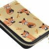 OTVEE Otvee Cute Red Panda Animals Rfid Credit Card Wallet, Microfiber Leather Zipper Card Case Holder For Women | Card & ID Cases