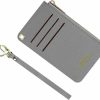 Prometheism Women Slim Rfid Card Case Holder Minimalist Front Pocket Wallet With Key-Chain & Coin Pocket (Gray) | Card & ID Cases