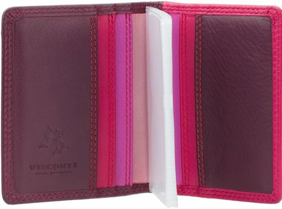 VISCONTI Visconti Rb44 Cancum Multi-Color Soft Leather Wallet Plum Multi | Card & ID Cases