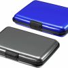 PATIKIL Patikil Mini Rfid Wallet Credit Card Holder, 2 Pack Aluminum Purse 6 Slots Case For Business Card Id Card, Grey And Blue | Card & ID Cases