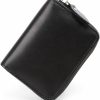 COKOK Cokok Rfid Blocking Genuine Leather Credit Card Holder For Men Women, Small Leather Zipper Card Cases Holder ,Credit Card Wallet, Compact Size (Black) | Card & ID Cases