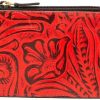 Myra Bag Myra Bag Reddy Holdy Embossing Color Print Leather Credit Card Holder - Red Compact Slim Wallet With Zipper & Card Slots, Small Coin Purse, Card Case Front Pocket For Women, Ideal For Party, Shopping | Card & ID Cases