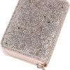 UUYYEO Uuyyeo Pu Leather Credit Card Holder Glitter Zipper Card Case Wallet Id Card Holder Organizer Business Name Card Holder For Women Girls Black | Card & ID Cases