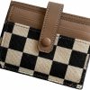 TURBOOST Turboost Cute Slim Card Holder Canvas Front Pocket Wallet, Small Credit Card Case For Women (Brown) | Card & ID Cases