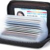 Suweibuke Suweibuke Genuine Leather Credit Card Holder Wallet Rfid Blocking Secure Card Case Id Case Organizer Zipper Wallet (A-Black) Zhenpikabao | Card & ID Cases