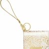 Lilly Pulitzer Lilly Pulitzer Vegan Leather Snap Id Card Case, Cute Keychain Wallet, Slim Credit Card Holder With Wristlet Strap, Pattern Play (Gold) | Card & ID Cases