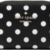 Kate Spade New York Kate Spade Ny Cheers Charming Dot Boxed Zip Card Case Wallet - Black / White | Card & ID Cases