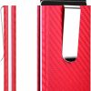 SLUKULU Slukulu Slim Wallet For Women With Money Clip And Credit Card Holder, Rfid Blocking Carbon Fiber Wallet,Minimalist Pop-Up Metal Front Pocket Wallet. (Red) | Card & ID Cases